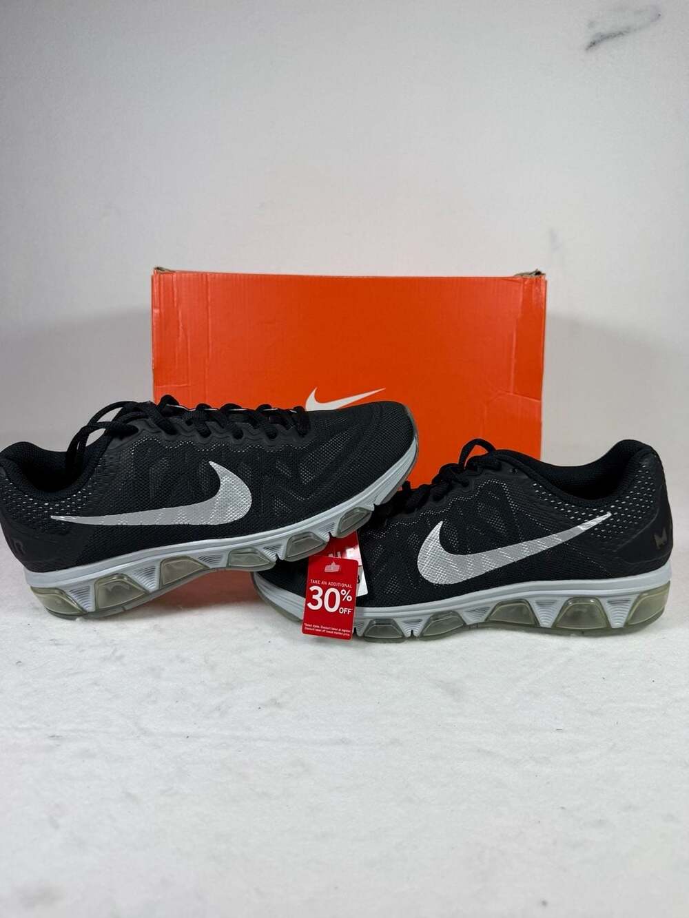 Nike Air Max Tailwind 7 Black Metallic Silver Running Shoes 683632-001 Size 7.5